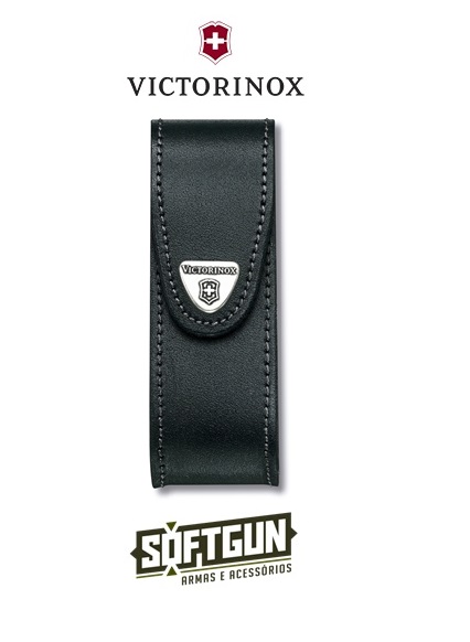 Bainha Grande de Couro Preta para Canivete